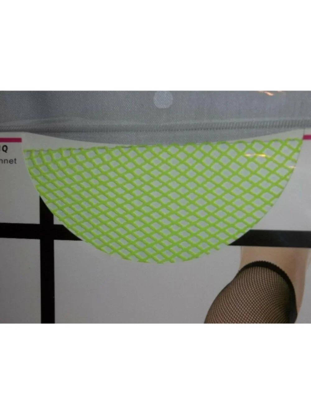 Halloween Costume Adult Womans Lime Green Neon Fishnet Nylons Pantyhose One Size